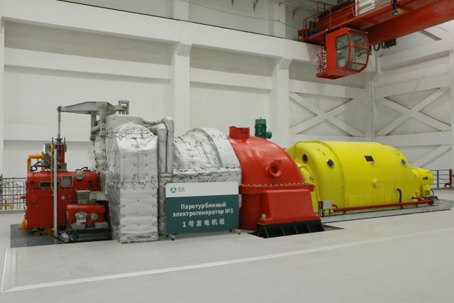 (251228) -- BISHKEK, Dec. 28, 2025 (Xinhua) -- This photo taken on Dec. 27, 2025 shows the power generator unit of a waste-to-energy plant in Bishkek, Kyrgyzstan. A Chinese-funded waste-to-energy plant, which generates electricity from solid waste recycling, was launched here on Saturday. (Xinhua/Jiang Youlin)