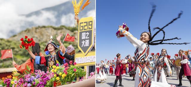 (251229) -- BEIJING, Dec. 29, 2025 (Xinhua) -- This combo photo shows performers on a parade float waving during a grand gathering to celebrate Xizang Autonomous Region's 60th founding anniversary in Lhasa, southwest China's Xizang Autonomous Region, on Aug. 21, 2025 (left, photo by Xinhua photographer Tenzin Nyida), and people dancing to celebrate the 70th founding anniversary of Xinjiang Uygur Autonomous Region in northwest China's Xinjiang Uygur Autonomous Region, Sept. 23, 2025 (right, photo by Xinhua photographer Bi Xiaoyang). Top 10 China news events of 2025
  4. Xi attends anniversary celebrations in Xizang and Xinjiang
  Chinese President Xi Jinping, also general secretary of the Communist Party of China Central Committee and chairman of the Central Military Commission, led central delegations to attend celebrations marking the 60th founding anniversary of Xizang Autonomous Region in Lhasa in August and the 70th founding anniversary of Xinjiang Uygur Autonomous Region in Urumqi in September. (Xinhua)