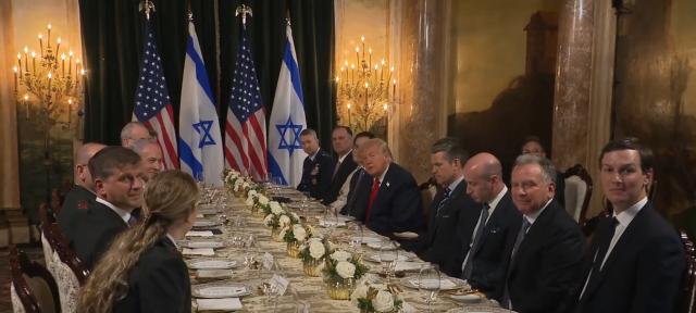 (251229) -- PALM BEACH, Dec. 29, 2025 (Xinhua) -- A screen shot taken from a video released by the White House shows U.S. President Donald Trump meeting with Israeli Prime Minister Benjamin Netanyahu at the Mar-a-Lago estate in Palm Beach, Florida, the United States, Dec. 29, 2025. (Xinhua)