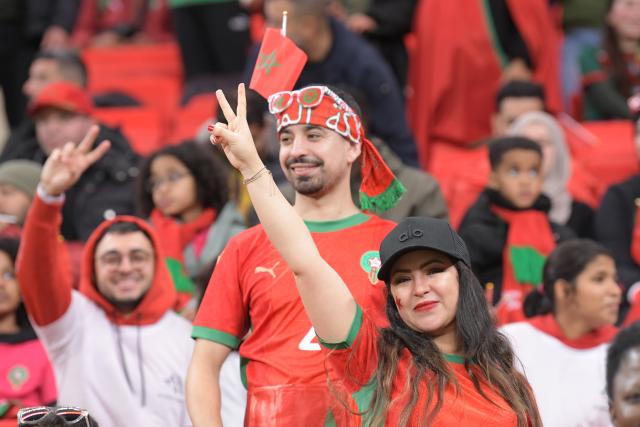 (251230) -- RABAT, Dec. 30, 2025 (Xinhua) -- Fans cheer in the stands during the CAF Africa Cup of Nations 2025 group stage match between Morocco and Zambia in Rabat, Morocco, Dec. 29, 2025. (Photo by Aissa/Xinhua)