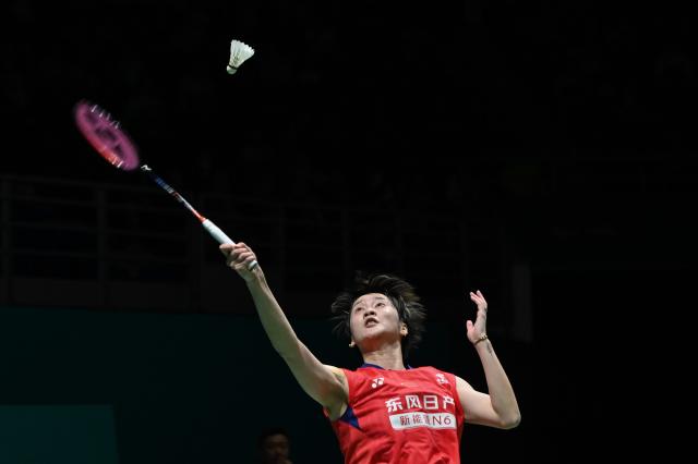 (260108) -- KUALA LUMPUR, Jan. 8, 2026 (Xinhua) - Chen Yufei of China hits a return during the women's singles round of 16 match against Busanan Ongbamrungphan of Thailand at the Malaysia Open 2026 badminton tournament in Kuala Lumpur, Malaysia, Jan. 8, 2026. (Photo by Chong Voon Chung/Xinhua)