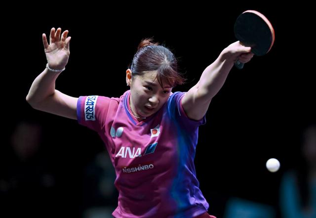 (260108) -- DOHA, Jan. 8, 2026 (Xinhua) -- Nagasaki Miyu of Japan hits a return during the women's singles Round of 32 match against Ito Mima of Japan at the WTT Champions Doha 2026 in Doha, Qatar, on Jan. 7, 2026. (Photo by Nikku/Xinhua)