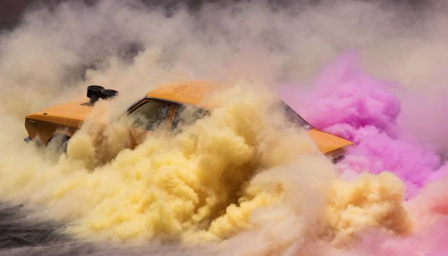 (260110) -- CANBERRA, Jan. 10, 2026 (Xinhua) -- A "burnout" performance is staged at the Exhibition Park during the Summernats Car Festival in Canberra, Australia, Jan. 10, 2026. The car festival is held here from Jan. 8 to Jan. 11. (Photo by Chu Chen/Xinhua)