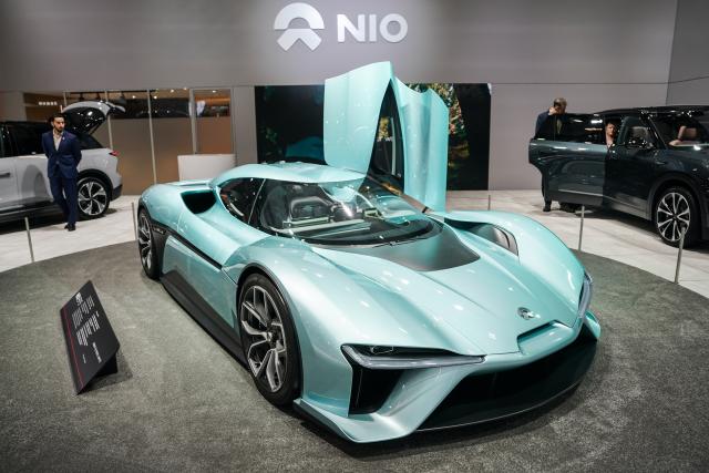 (260111) -- BRUSSELS, Jan. 11, 2026 (Xinhua) -- A NIO EP9 is seen during the Brussels Motor Show in Brussels, Belgium, Jan. 10, 2026.
  The 102nd edition of the Brussels Motor Show is held here from Jan. 9 to Jan. 18. (Xinhua/Peng Ziyang)