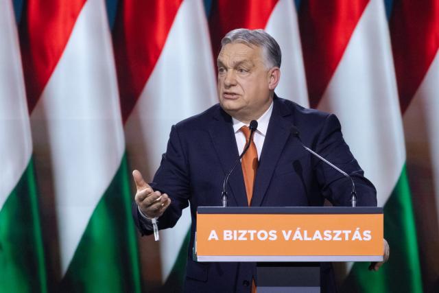 (260111) -- BUDAPEST, Jan. 11, 2026 (Xinhua) -- Hungarian Prime Minister Viktor Orban speaks at the Fidesz party's 31st congress in Budapest, Hungary, Jan. 10, 2026. Orban said on Saturday that he is ready to lead the ruling party alliance in the upcoming parliamentary election. (Photo by Attila Volgyi/Xinhua)