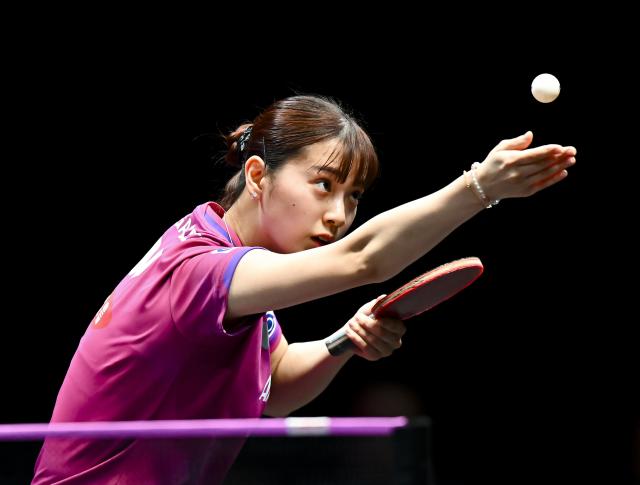 (260111) -- DOHA, Jan. 11, 2026 (Xinhua) -- Nagasaki Miyu of Japan serves during the women's singles quarter-final match against Kuai Man of China at the WTT Champions Doha 2026 in Doha, Qatar, on Jan. 10, 2026. (Photo by Nikku/Xinhua)