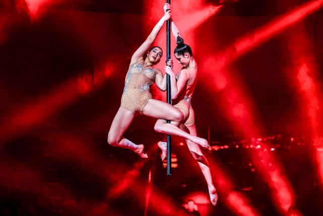 (260113) -- BUDAPEST, Jan. 13, 2026 (Xinhua) -- Artists perform during the gala show of the 16th Budapest International Circus Festival in Budapest, Hungary, on Jan. 12, 2026. (Photo by David Balogh/Xinhua)