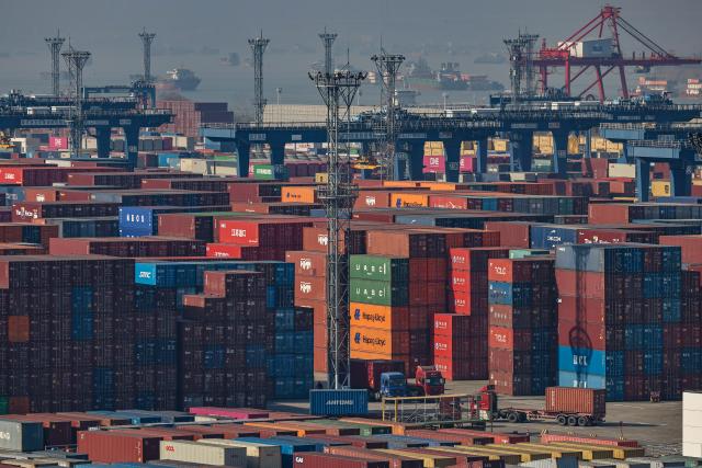 (260114) -- BEIJING, Jan. 14, 2026 (Xinhua) -- This photo taken on Jan. 14, 2026 shows a view of the Longtan Container Terminal at Nanjing Port, east China's Jiangsu Province. Last year, China's foreign trade value hit 45.47 trillion yuan (about 6.48 trillion U.S. dollars), up 3.8 percent year on year, according to data released by the General Administration of Customs on Wednesday. This marks the ninth consecutive year of growth for China's foreign trade since 2017. (Photo by Xin Yi/Xinhua)