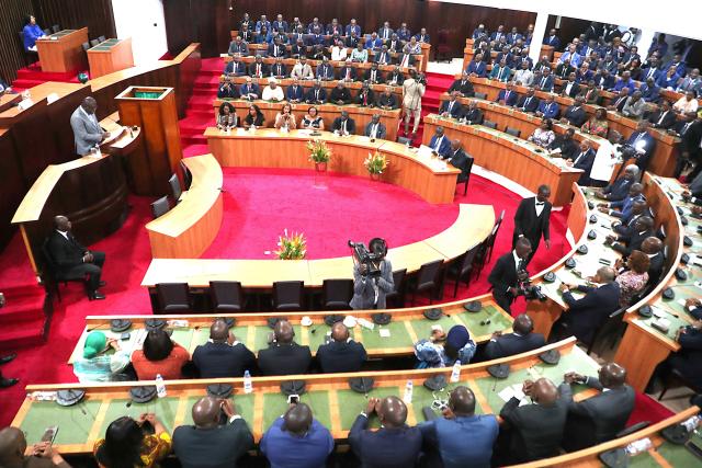 (260118) -- ABIDJAN, Jan. 18, 2026 (Xinhua) -- An election for the president of the National Assembly is held in Abidjan, Cote d'Ivoire, on Jan. 17, 2026. Former Cote d'Ivoire Prime Minister Patrick Achi was elected on Saturday as the new president of the National Assembly in Abidjan, official sources disclosed. (Photo by Yvan Sonh/Xinhua)
