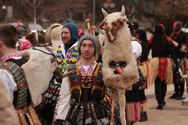(260118) -- PERNIK, Jan. 18, 2026 (Xinhua) -- Performers are pictured during the "Surva" International Festival of Masquerade Games held in Pernik, Bulgaria, on Jan. 17, 2026. More than 30 masquerade groups from various parts of Bulgaria and other countries such as Spain, Italy and Croatia will bring a visually stunning feast, full of cultural charm, to the audience during the festival lasting from Jan. 16 to Jan. 25. (Xinhua/Yao Yulin)
