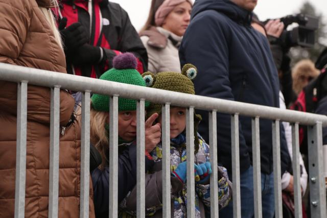 (260118) -- PERNIK, Jan. 18, 2026 (Xinhua) -- Audience are pictured during the "Surva" International Festival of Masquerade Games held in Pernik, Bulgaria, on Jan. 17, 2026. More than 30 masquerade groups from various parts of Bulgaria and other countries such as Spain, Italy and Croatia will bring a visually stunning feast, full of cultural charm, to the audience during the festival lasting from Jan. 16 to Jan. 25. (Xinhua/Yao Yulin)