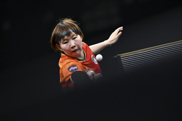 (260119) -- DOHA, Jan. 19, 2026 (Xinhua) -- Zhu Yuling of China's Macao hits a return during the women's Singles final match against Sato Hitomi of Japan at the WTT Star Contender Doha 2026 in Doha, Qatar, on Jan. 18, 2026. (Photo by Nikku/Xinhua)