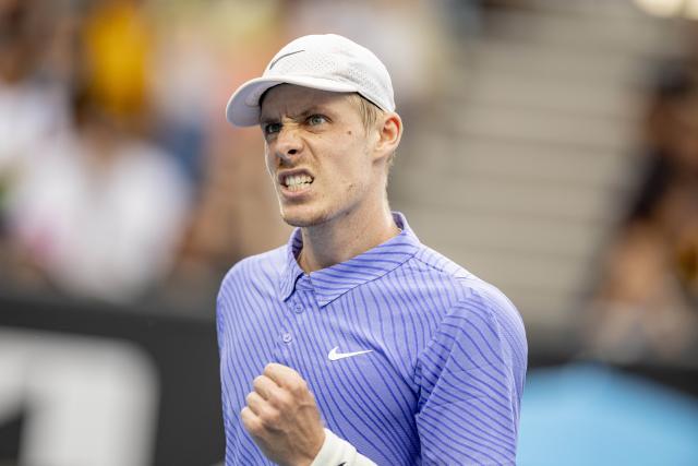 (260119) -- MELBOURNE, Jan. 19, 2026 (Xinhua) -- Denis Shapovalov reacts during the men's singles 1st round match between Bu Yunchaokete of China and Denis Shapovalov of Canada at the Australian Open tennis tournament in Melbourne, Australia, Jan. 19, 2026. (Photo by Hu Jingchen/Xinhua)