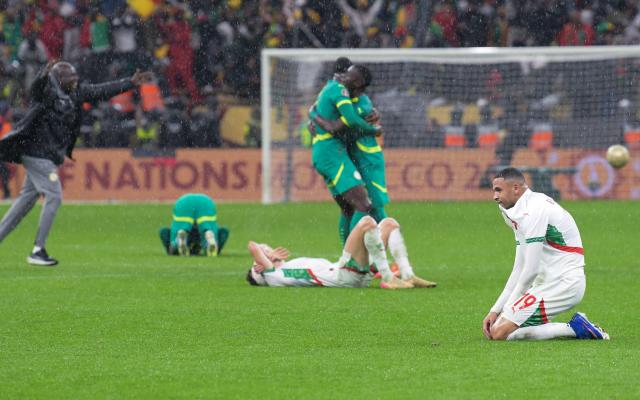 (260119) -- RABAT, Jan. 19, 2026 (Xinhua) -- Players of Morocco express their despair after the Africa Cup of Nations final between Senegal and Morocco in Rabat, Morocco, Jan. 18, 2026. (Photo by Aissa/Xinhua)