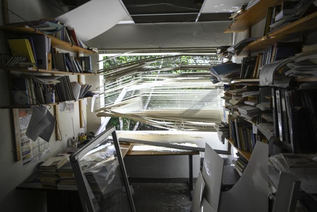 (260119) -- MIRANDA STATE(VENEZUELA), Jan. 19, 2026 (Xinhua) -- This photo taken on Jan. 19, 2026 shows a damaged office of Mathematics Center at the Venezuelan Institute for Scientific Research in Miranda State, Venezuela. As Venezuela's premier hub for scientific research and talent cultivation, The Venezuelan Institute for Scientific Research suffered significant damage during the U.S. attack on Venezuela which caused damage to buildings and precision scientific equipment in the early hours of January 3. (Xinhua/Ding Hongfa)
