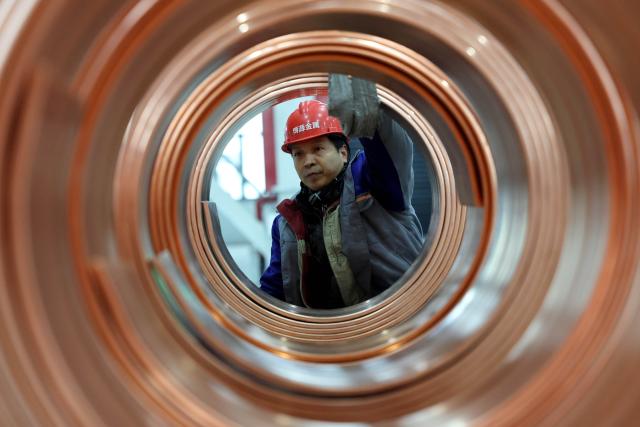 (260120) -- BEIJING, Jan. 20, 2026 (Xinhua) -- A worker prepares copper rod products for transportation at the workshop of a company in Huai'an, east China's Jiangsu Province, Jan. 19, 2026. China's gross domestic product (GDP) grew 5 percent year on year in 2025, meeting the annual target of around 5 percent, official data showed Monday.
  China's GDP reached a record of 140.1879 trillion yuan (about 20.01 trillion U.S. dollars) last year, data from the National Bureau of Statistics (NBS) revealed. (Photo by Yin Chao/Xinhua)