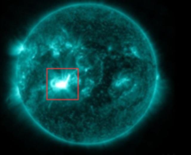 (260120) -- CAPE TOWN, Jan. 20, 2026 (Xinhua) -- This photo taken by a satellite shows the long-duration X1.9 Solar Flare on Jan. 18, 2026, at around 20:00 South African Standard Time (SAST). TO GO WITH "Extreme geomagnetic storm hits South Africa, Southern Lights spotted in Cape Town" (South African National Space Agency/Handout via Xinhua)