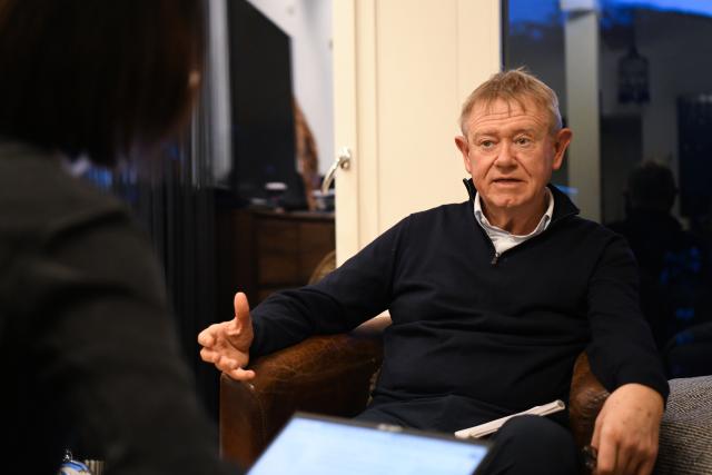 (260120) -- DAVOS, Jan. 20, 2026 (Xinhua) -- David Haigh, Chairman and CEO of Brand Finance, speaks during an exclusive interview with Xinhua at the WEF Annual Meeting 2026 in Davos, Switzerland, Jan. 19, 2026. (Xinhua/Lian Yi)