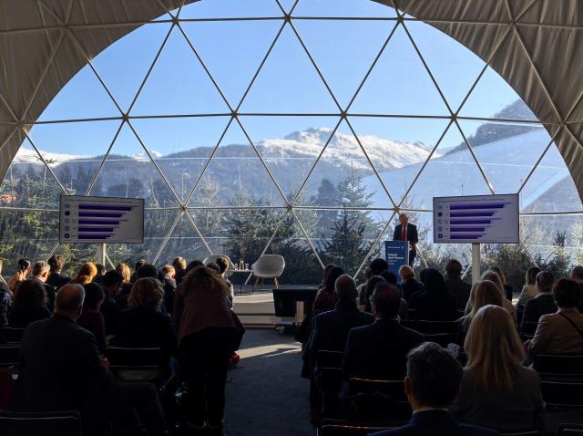 (260120) -- DAVOS, Jan. 20, 2026 (Xinhua) -- Brand Finance releases two reports during the World Economic Forum (WEF) Annual Meeting 2026 in Davos, Switzerland, Jan. 20, 2026. Brand Finance, a London-based brand valuation consultancy, on Tuesday released two reports in Davos, Switzerland, highly praising the global value of Chinese brands and China's soft power. (Brand Finance/Handout via Xinhua)