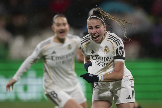 (260121) -- CASTELLON, Jan. 21, 2026 (Xinhua) -- Athenea del Castillo of Real Madrid celebrates a goal during the Spanish Women Super Cup semifinal match between Atletico de Madrid and Real Madrid at Castallia Stadium in Castellon, Spain, Jan. 20, 2026. (Photo by Pablo Morano/Xinhua)