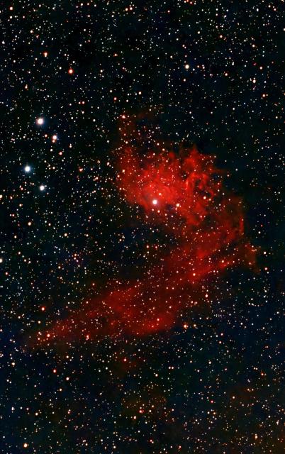 (260121) -- BEIJING, Jan. 21, 2026 (Xinhua) -- This photo taken on Jan. 20, 2026 shows the Flaming Star Nebula seen from Beijing, capital of China. (Xinhua/Xing Guangli)