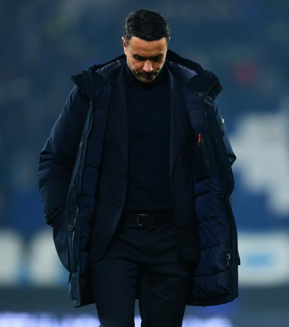 (260122) -- BERGAMO, Jan. 22, 2026 (Xinhua) -- Atalanta's head coach Raffaele Palladino reacts after the UEFA Champions League match between Atalanta and Athletic Club in Bergamo, Italy, Jan. 21, 2026. (Xinhua)