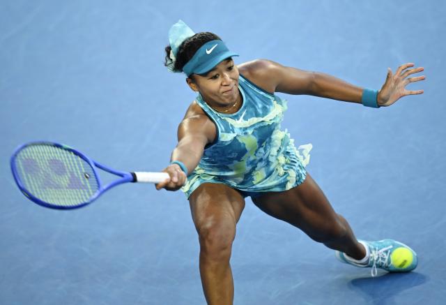 (260122) -- MELBOURNE, Jan. 22, 2026 (Xinhua) -- Osaka Naomi hits a return during the women's singles 2nd round match between Osaka Naomi of Japan and Sorana Cirstea of Romania at the Australian Open tennis tournament in Melbourne, Australia, Jan. 22, 2026. (Photo by Wang Shen/Xinhua)