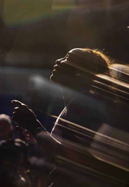 (260123) -- MELBOURNE, Jan. 23, 2026 (Xinhua) -- Coco Gauff of the United States talks to fans after the women's singles 3rd round match against Hailey Baptiste of the United States at the Australian Open tennis tournament in Melbourne, Australia, Jan. 23, 2026. (Photo by Hu Jingchen/Xinhua)