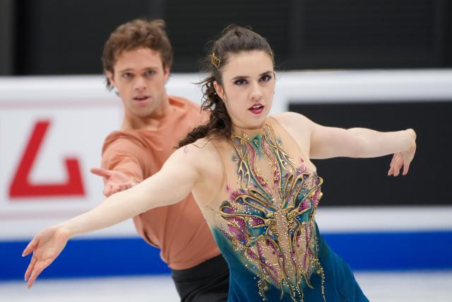 (260123) -- BEIJING, Jan. 23, 2026 (Xinhua) -- Caroline Green (R)/Michael Parsons of the United States perform during the ice dance free dance at the ISU Four Continents Figure Skating Championships in Beijing, China, Jan. 23, 2026. (Xinhua/Xie Han)