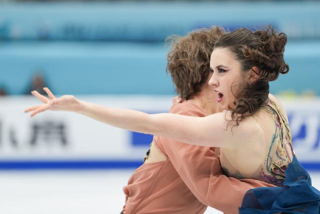 (260123) -- BEIJING, Jan. 23, 2026 (Xinhua) -- Caroline Green (R)/Michael Parsons of the United States perform during the ice dance free dance at the ISU Four Continents Figure Skating Championships in Beijing, China, Jan. 23, 2026. (Xinhua/Xie Han)