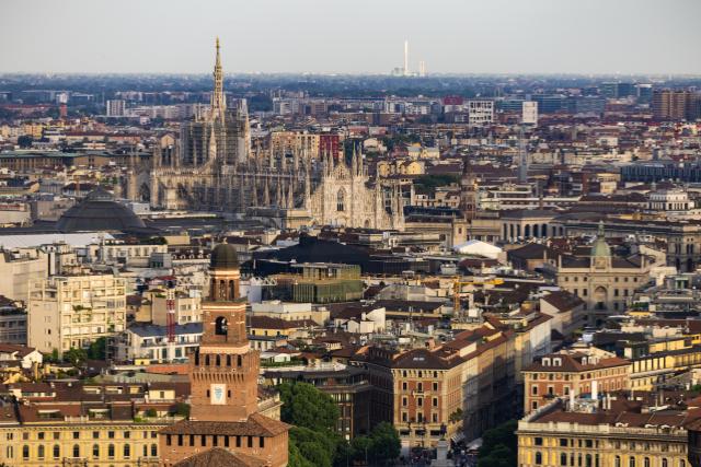 (260124) -- MILAN, Jan. 24, 2026 (Xinhua) -- This photo taken on May 3, 2025 shows a city view of Milan, Italy. The 2026 Milan-Cortina Olympic Winter Games will run from February 6 to 22. (Xinhua/Li Jing)