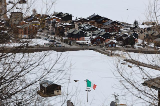(260124) -- LIVIGNO, Jan. 24, 2026 (Xinhua) -- This photo taken on March 13, 2025 shows a view of Livigno, Italy. The 2026 Milan-Cortina Olympic Winter Games will run from February 6 to 22. (Xinhua/Li Jing)