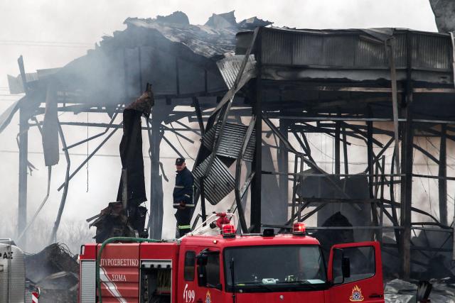(260126) -- ATHENS, Jan. 26, 2026 (Xinhua) -- This photo taken on Jan. 26, 2026 shows the site of an explosion at a food factory in Trikala, Greece. Four bodies were found after an explosion at a food factory in the central Greek city of Trikala, one worker remains missing, and several others were hospitalized, Greek national broadcaster ERT reported on Monday. (Photo by Thanasis Kalliaras/Xinhua)