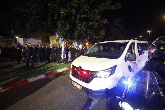 (260126) -- TEL AVIV, Jan. 26, 2026 (Xinhua) -- A convoy carrying the remains of Ran Gvili arrives at a forensic institute in Tel Aviv, Israel, Jan. 26, 2026. The remains of Ran Gvili, the last hostage held in the Gaza Strip, had been identified and taken to Israel for burial, Israeli officials announced on Monday. (Photo by Jamal Awad/Xinhua)