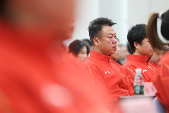 (260127) -- BEIJING, Jan. 27, 2026 (Xinhua) -- The coach of figure skating team Zhao Hongbo of the Chinese delegation for Milan-Cortina 2026 Olympic Winter Games is seen during the inaugural meeting of the Chinese delegation for Milan-Cortina 2026 Olympic Winter Games in Beijing, capital of China, on Jan. 27, 2026. (Xinhua/Na Yuqi)