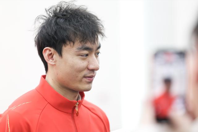 (260127) -- BEIJING, Jan. 27, 2026 (Xinhua) -- Bobsleigh athlete Yin Zheng is interviewed after the inaugural meeting of the Chinese delegation for Milan-Cortina 2026 Olympic Winter Games in Beijing, capital of China, on Jan. 27, 2026. (Xinhua/Na Yuqi)