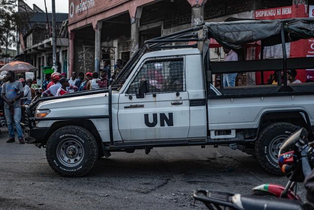 (260127) -- GOMA, Jan. 27, 2026 (Xinhua) -- An armored vehicle of the United Nations is seen in Goma, eastern Democratic Republic of the Congo (DRC), Jan. 27, 2026. One year after Goma, a regional urban hub in the eastern Democratic Republic of the Congo (DRC), fell to the March 23 Movement (M23) rebel group, the conflict continues to shape daily life in the region. (Str/Xinhua)