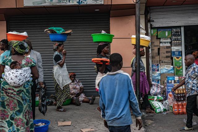 (260127) -- GOMA, Jan. 27, 2026 (Xinhua) -- Local vendors are pictured in Goma, eastern Democratic Republic of the Congo (DRC), Jan. 27, 2026. One year after Goma, a regional urban hub in the eastern Democratic Republic of the Congo (DRC), fell to the March 23 Movement (M23) rebel group, the conflict continues to shape daily life in the region. (Str/Xinhua)
