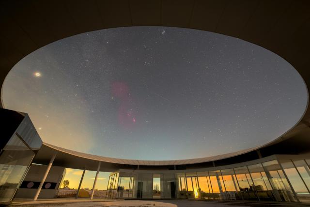 (260128) -- HARBIN, Jan. 28, 2026 (Xinhua) -- This stack composite photo taken on Jan. 23, 2026 shows a view of the Orion in the Mongolian Autonomous County of Dorbod, Daqing City, northeast China's Heilongjiang Province. China's northernmost Heilongjiang Province has entered the golden period for winter starry sky observation. With auroras occasionally making an appearance, the brilliant starry sky and the icy landscape together unfold a serene and breathtaking picture. (Photo by Liu Wei/Xinhua)