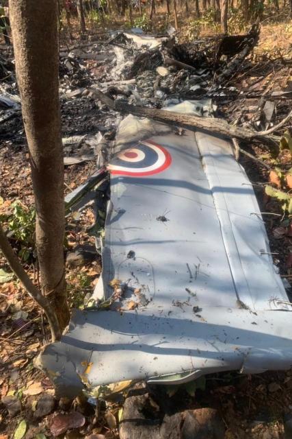 (260129) -- CHIANG MAI, Jan. 29, 2026 (Xinhua) -- This photo taken with a mobile photo on Jan. 29, 2026 shows the site of a military aircraft crash in Chiang Mai, Thailand.
  An AT-6 military aircraft crashed in Chiang Mai's Chom Thong district in Thailand on Thursday, leaving two dead, local media reported. (Xinhua)