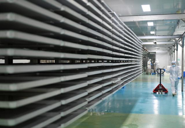 (260129) -- PUYANG, Jan. 29, 2026 (Xinhua) -- Staff members work at a freeze-drying workshop of a coffee industrial demonstration park in Puyang County, central China's Henan Province, Jan. 27, 2026. In recent years, Puyang County has developed a coffee industrial demonstration park, establishing coffee processing factories and developing a full-industry-chain coffee production system. Sourcing coffee beans primarily from Ethiopia and Uganda, its products are exported to multiple countries, including Singapore and the United States. (Xinhua/Hao Yuan)