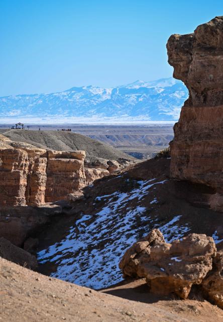 (260130) -- ALMATY, Jan. 30, 2026 (Xinhua) -- Photo taken on Jan. 30, 2026 shows the scenery of the Charyn Canyon in Almaty Region, Kazakhstan. (Xinhua/Li Renzi)