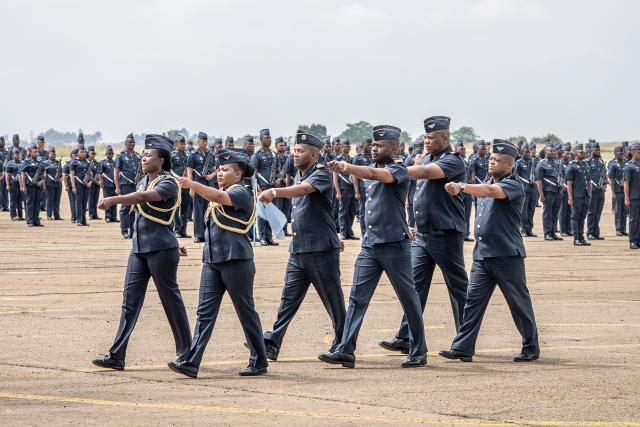 (260131) -- PRETORIA, Jan. 31, 2026 (Xinhua) -- South African Air Force soldiers attend an annual Prestige Day parade at Swartkop Air Force Base in Pretoria, South Africa, Jan. 30, 2026. (Photo by Shiraaz Mohamed/Xinhua)