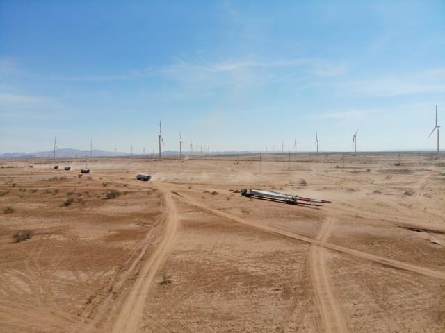(260201) -- ADDIS ABABA, Feb. 1, 2026 (Xinhua) -- This undated file photo shows a view of the Aysha II Wind Power Plant in Somali Regional State, Ethiopia. Ethiopian Prime Minister Abiy Ahmed on Saturday inaugurated the first phase of the Aysha II Wind Power Plant in Somali Regional State, stressing that clean energy development is central to the country's long-term economic transformation. (Dongfang Electric Corporation/Handout via Xinhua)