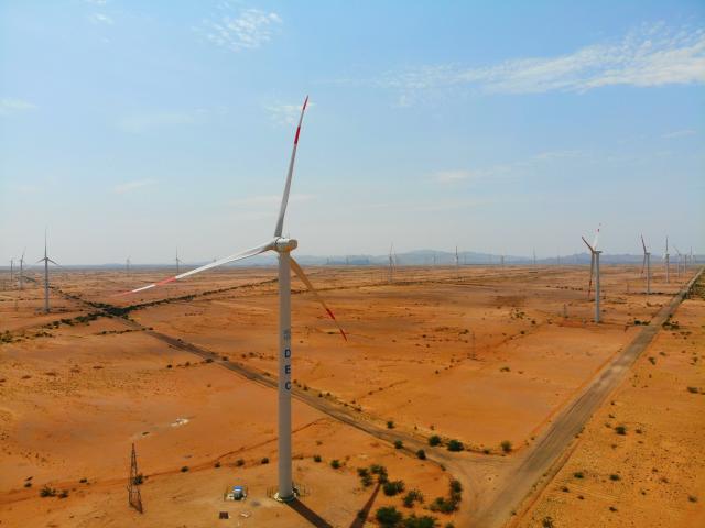 (260201) -- ADDIS ABABA, Feb. 1, 2026 (Xinhua) -- This undated file photo shows a view of the Aysha II Wind Power Plant in Somali Regional State, Ethiopia. Ethiopian Prime Minister Abiy Ahmed on Saturday inaugurated the first phase of the Aysha II Wind Power Plant in Somali Regional State, stressing that clean energy development is central to the country's long-term economic transformation. (Dongfang Electric Corporation/Handout via Xinhua)