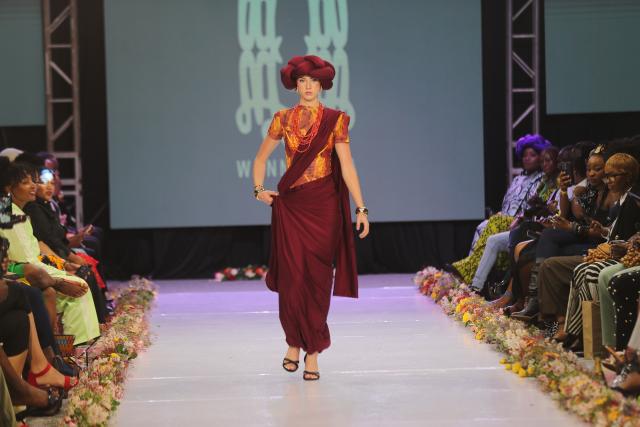 (260201) -- NAIROBI, Feb. 1, 2026 (Xinhua) -- A model walks on the runway during the Nairobi Fashion Week at the Sarit Centre in Nairobi, Kenya, Jan. 31, 2026. (Photo by Henry Naminde/Xinhua)