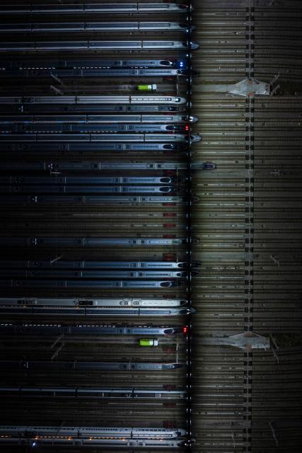 (260202) -- BEIJING, Feb. 2, 2026 (Xinhua) -- An aerial drone photo taken on Feb. 1, 2026 shows high-speed trains at a train depot in Wuhan, central China's Hubei Province.
  China ushered in its largest annual population migration on Monday, 15 days ahead of the 2026 Spring Festival, also known as the Chinese New Year.
  A total of 9.5 billion passenger trips are expected during this year's travel rush period that will end on March 13, which will be a historic high.
  Of this total, road trips remain the dominant mode of travel, accounting for approximately 80 percent. 
  An estimated 540 million passenger trips will be handled by the country's railways, while the civil aviation sector will see 95 million trips. Both the overall scale and daily peak traffic of rail and air travel are expected to surpass historic high levels this year.
  In China, the 40-day travel surge will witness hundreds of millions of people return to their hometowns for family reunions. (Xinhua/Wu Zhizun)