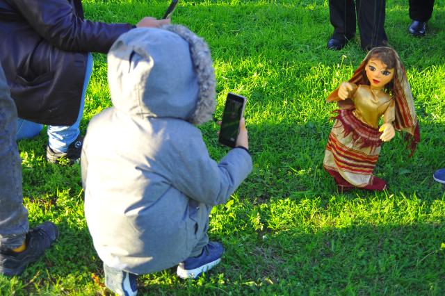 (260202) -- TUNIS, Feb. 2, 2026 (Xinhua) -- Visitors take photos of a puppet during the seventh edition of the Carthage Puppetry Arts Days in Tunis, Tunisia, Feb. 1, 2026. The event is held here from Feb. 1 to 8. (Photo by Adel Ezzine/Xinhua)
