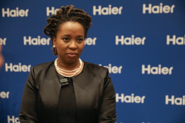 (260203) -- JOHANNESBURG, Feb. 3, 2026 (Xinhua) -- Vuyiswa Ramokgopa, a member of the Gauteng Executive Council for Agriculture and Rural Development, is pictured at the Haier's launch ceremony in Johannesburg, South Africa, Feb. 2, 2026. China's home appliance giant Haier on Monday held a launch ceremony in Johannesburg, South Africa's economic hub, marking its official entry into the South African market. (Xinhua/Chen Wei)