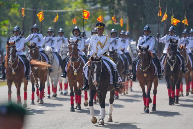 (260204) -- COLOMBO, Feb. 4, 2026 (Xinhua) -- Police personnel take part in the 78th Independence Day celebrations in Colombo, Sri Lanka, Feb. 4, 2026. (Photo by Thilina Kaluthotage/Xinhua)